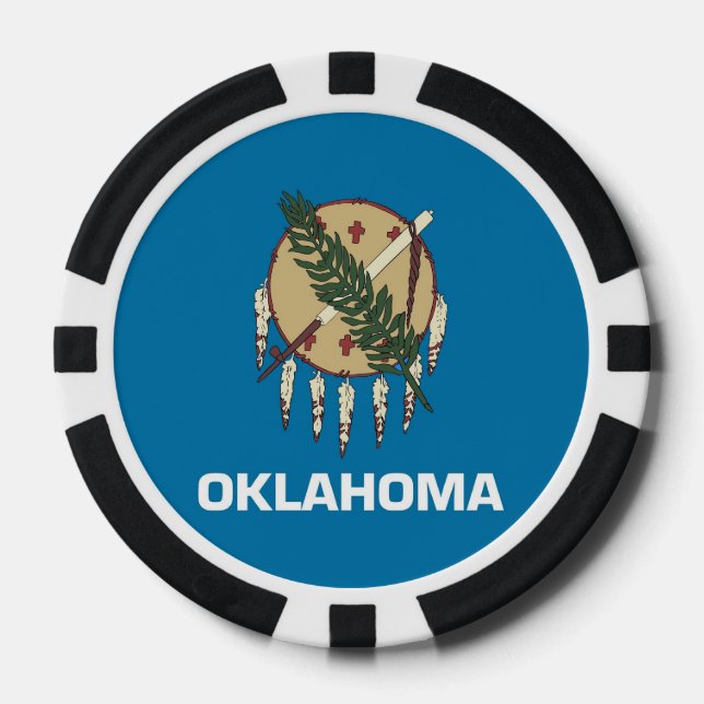 Jetons De Poker Chips de poker avec Drapeau de l'Oklahoma (Recto)