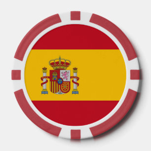 Jetons De Poker Chips de poker avec Drapeau d'Espagne
