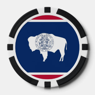 Jetons De Poker Chips de poker avec Drapeau du Wyoming
