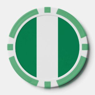 Jetons De Poker Chips de poker avec le drapeau du Nigeria