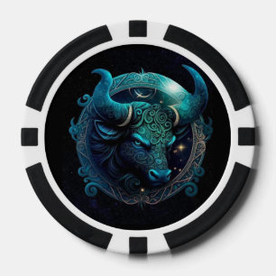 Jetons De Poker Chips de poker avec symbole Taurus Zodiac