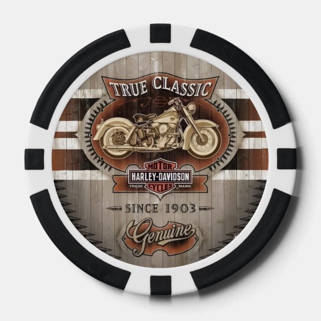 Jetons De Poker Chips de poker avec Vraie Moto Classique Emblem (Recto)