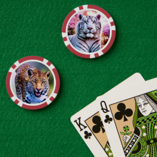 Jetons De Poker Chips de poker blanc Tiger et Leopard
