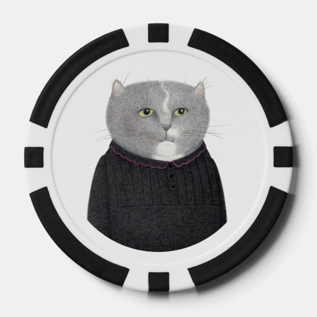 Jetons De Poker Chips de poker CAT POUR LE MAISON (Recto)