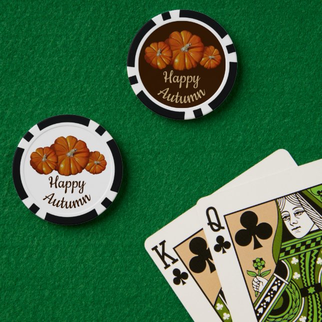 Jetons De Poker Chips de poker citrouilles (Table de poker (double))