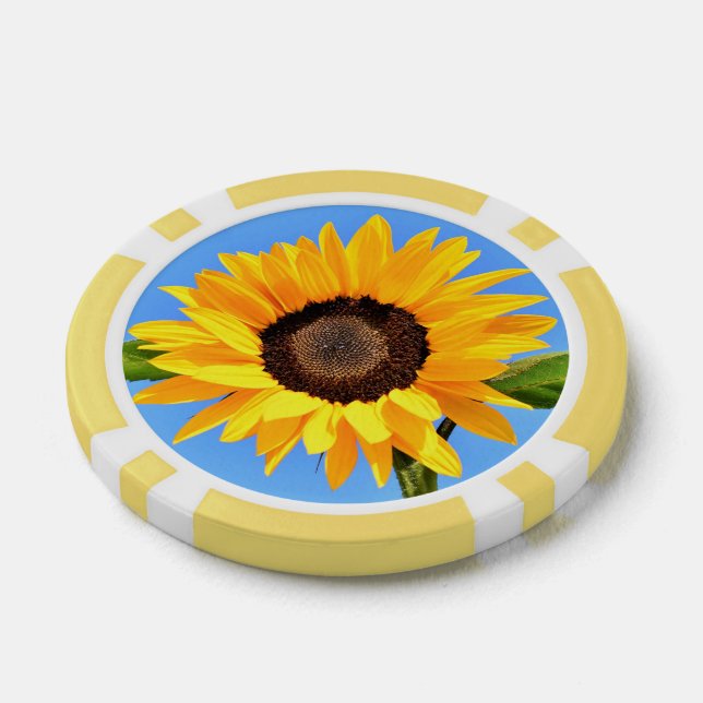 Jetons De Poker Chips de poker de tournesol jaune (Simple)