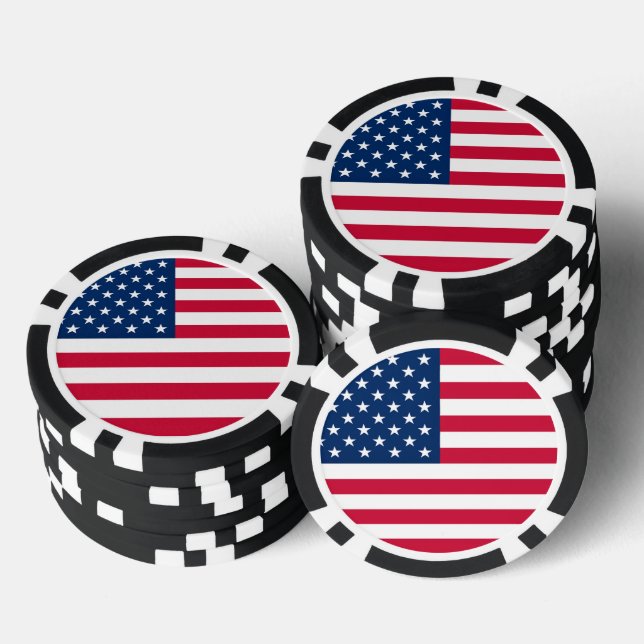 Jetons De Poker Chips de Poker Drapeau USA (Empiler)