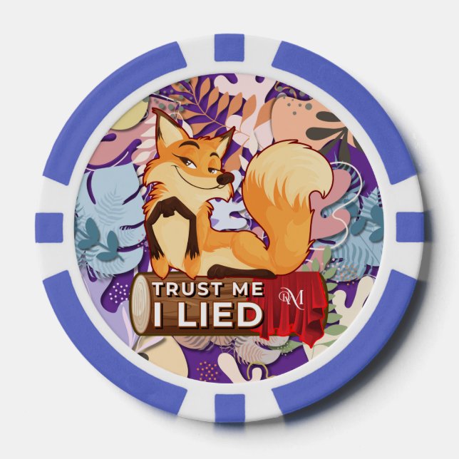 Jetons De Poker Chips de poker : Faites-moi confiance I Lied (bleu (Recto)