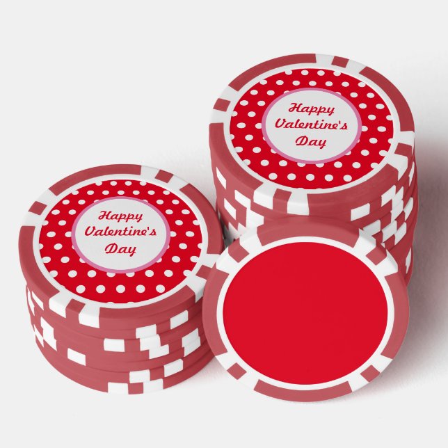 Jetons De Poker Chips de poker Heureuses Saintes-Valentin (rouge e (Empiler)