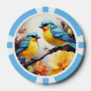 Jetons De Poker Chips de poker - Inséparables bleus