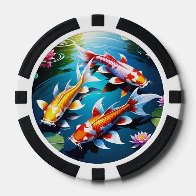 Jetons De Poker Chips de poker Koi Fish (Recto)