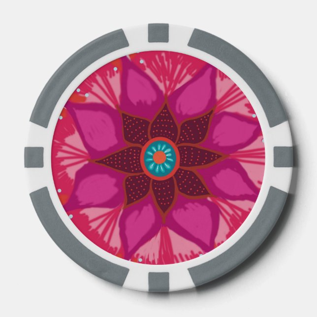Jetons De Poker Chips de poker Mandala Flower Clay (Recto)