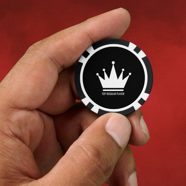 Jetons De Poker Chips de poker noir et blanc, arête à rayures noir (Créateur téléchargé)