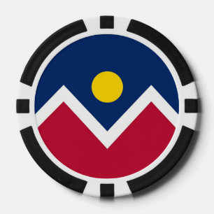 Jetons De Poker Chips de poker patriotique avec Drapeau de Denver 
