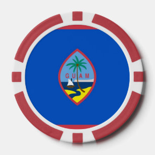 Jetons De Poker Chips de poker patriotique avec Drapeau de Guam