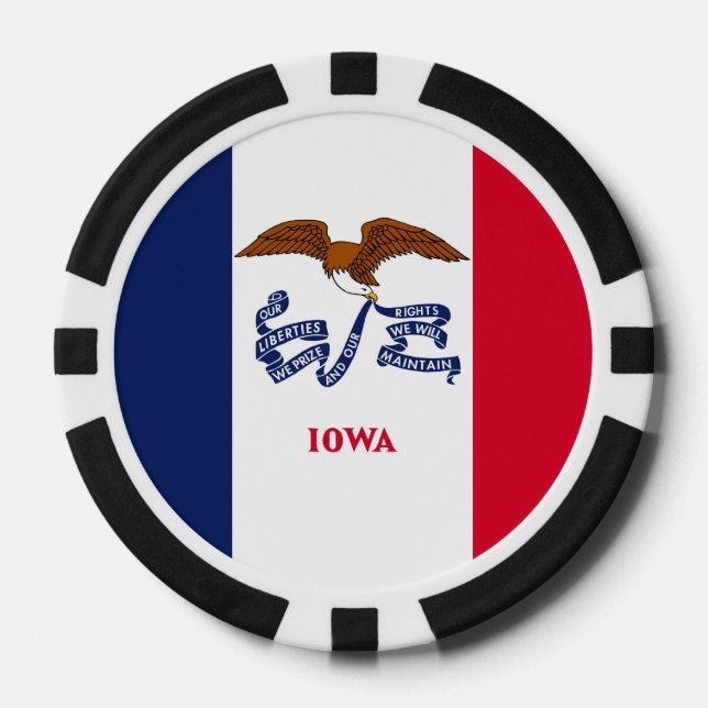 Jetons De Poker Chips de poker patriotique avec Drapeau de l'Iowa (Recto)