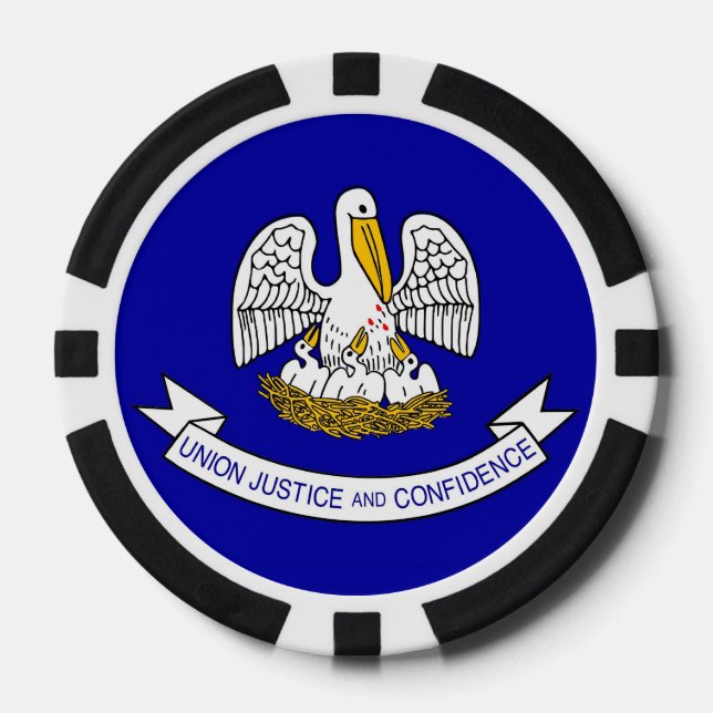 Jetons De Poker Chips de poker patriotique avec Drapeau de Louisia (Recto)
