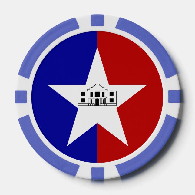 Jetons De Poker Chips de poker patriotique avec Drapeau de San Ant (Recto)