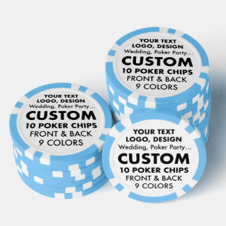 Jetons De Poker Chips de poker personnalisés LIGHT BLUE