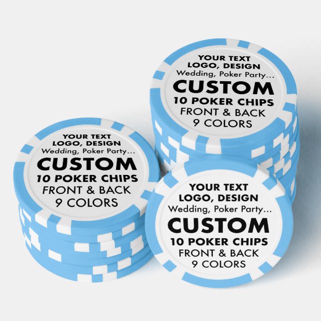 Jetons De Poker Chips de poker personnalisés LIGHT BLUE (Empiler)