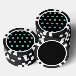 Jetons De Poker Chips de Poker Poker Poka (Noir & Aqua)