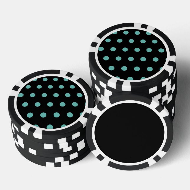 Jetons De Poker Chips de Poker Poker Poka (Noir & Aqua) (Empiler)