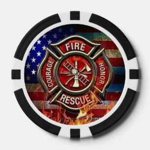 Jetons De Poker Chips de poker pour hommage aux pompiers