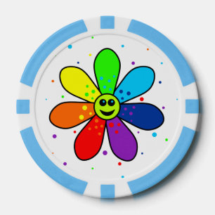 Jetons De Poker Chips de poker Rainbow Flower