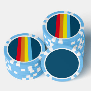 Jetons De Poker Chips de poker Retro Stripes (Navy Blue Multi)