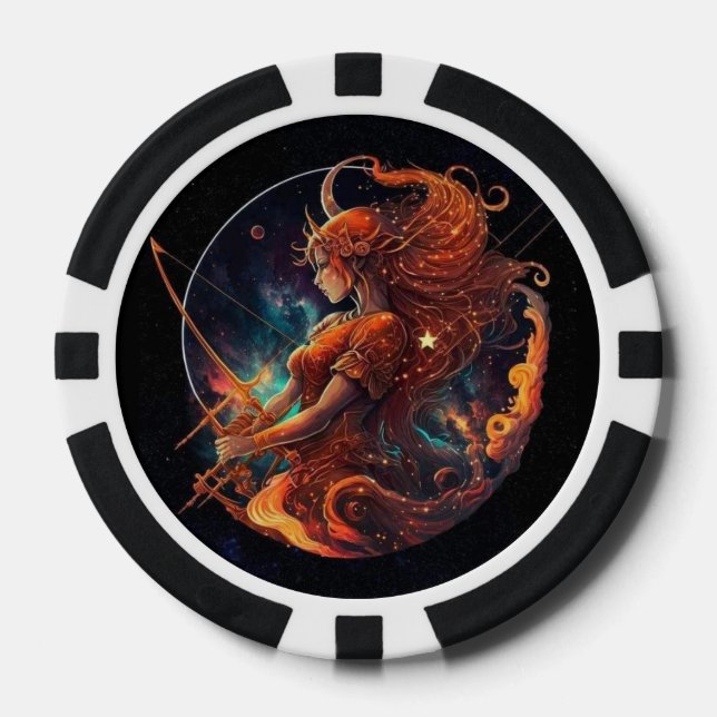 Jetons De Poker Chips de Poker Zodiac Sagittarius - Symbole Horosc (Recto)