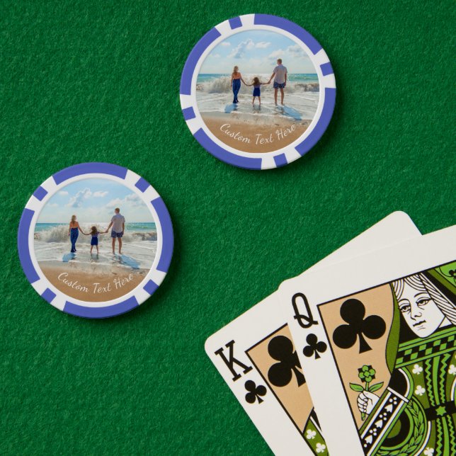 Jetons De Poker Chips photo poker personnalisés avec vos photos et (Table de poker (double))