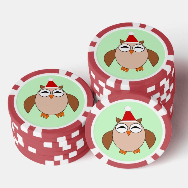 Jetons De Poker Chouette de Noël (Empiler)