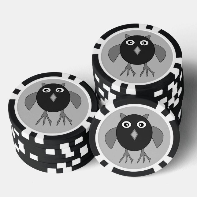 Jetons De Poker Chouette d'Halloween déplaisante (Empiler)