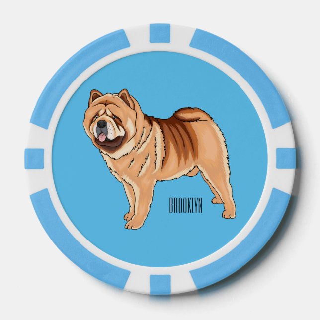 Jetons De Poker Chow Chow dog cartoon (Recto)