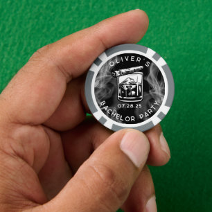 Jetons De Poker Cigares et Whisky Noir pour Enterrement de Vie de