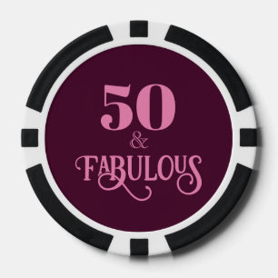 Jetons De Poker Cinquante et fabuleux fête d'anniversaire en Bourg
