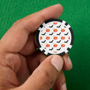 Jetons De Poker Citrouilles et chauves-souris d'Halloween, des fri