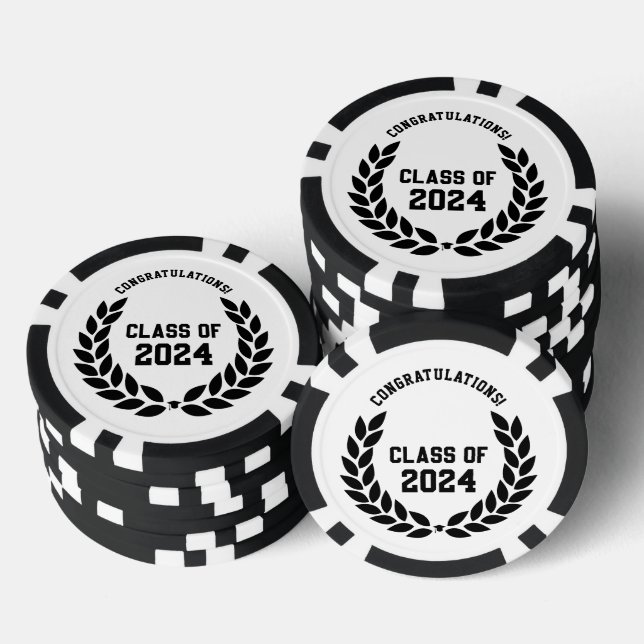 Jetons De Poker Classe moderne de 2024 College Graduation Party (Empiler)