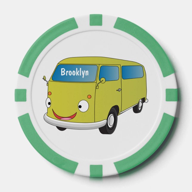 Jetons De Poker Classic lime green van cartoon (Recto)