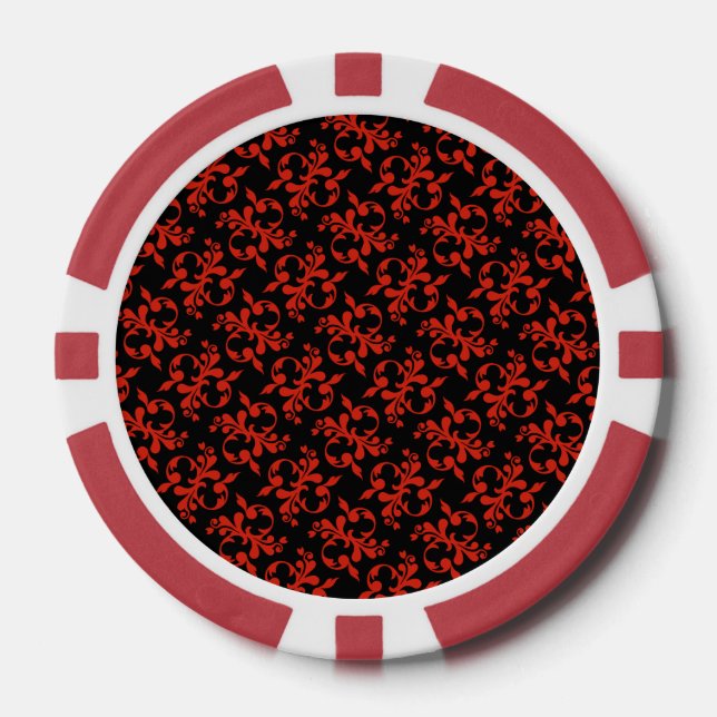 Jetons De Poker Classic Red Black Pattern (Recto)