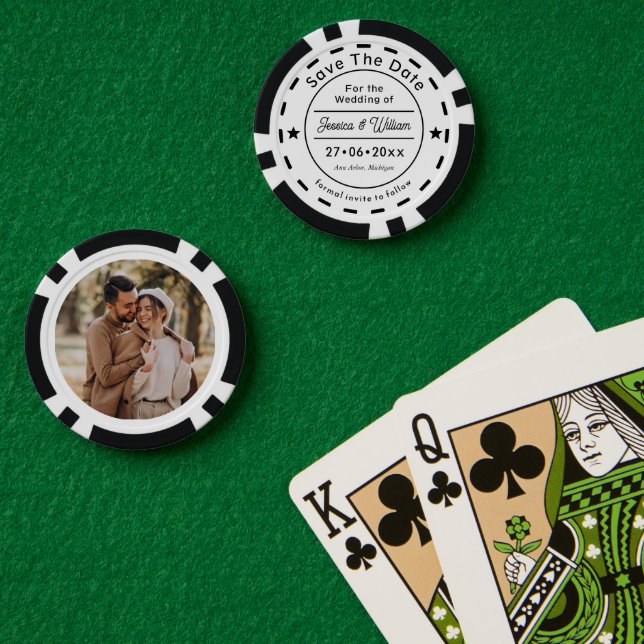 Jetons De Poker Classic Unique Wedding Save The Date Photo (Table de poker (double))