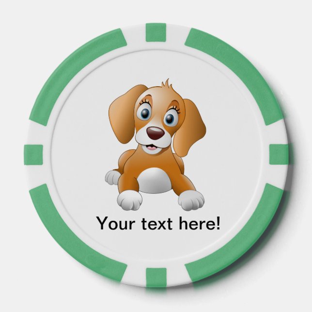 Jetons De Poker Clipart Brown de chien (Recto)