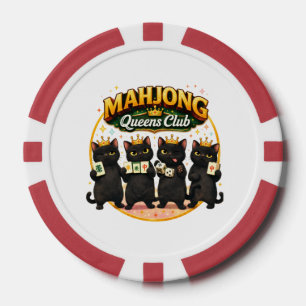 Jetons De Poker Club des Reines de Mahjong Chats Noirs Mignons
