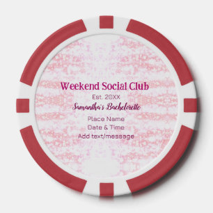 Jetons De Poker club social de week-end rose paillettes enterremen