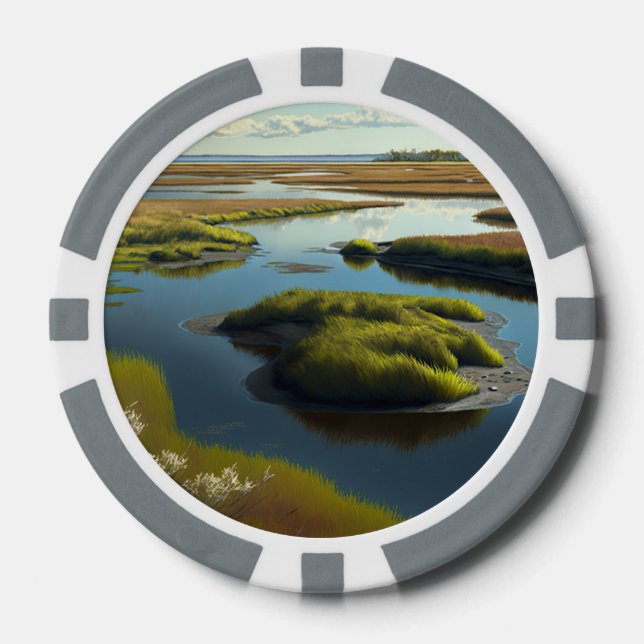 Jetons De Poker Coastal tranquillité (Recto)
