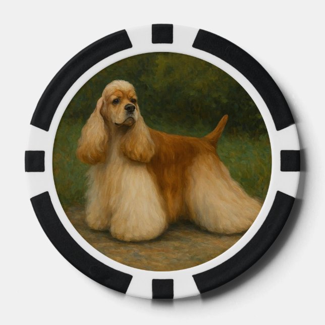 Jetons De Poker Cocker Spaniel (Recto)