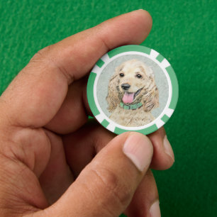 Jetons De Poker Cocker Spaniel Buff Peinture - Art Chien original