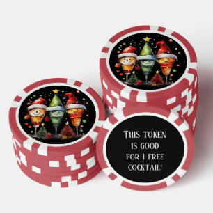 Jetons De Poker Cocktail de Noël festif boisson gratuite