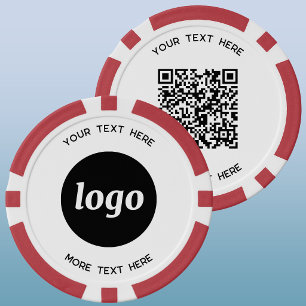 Jetons De Poker Code QR de logo et texte promotionnel d'entreprise