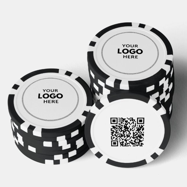 Jetons De Poker Code QR du logo personnalisé (Empiler)